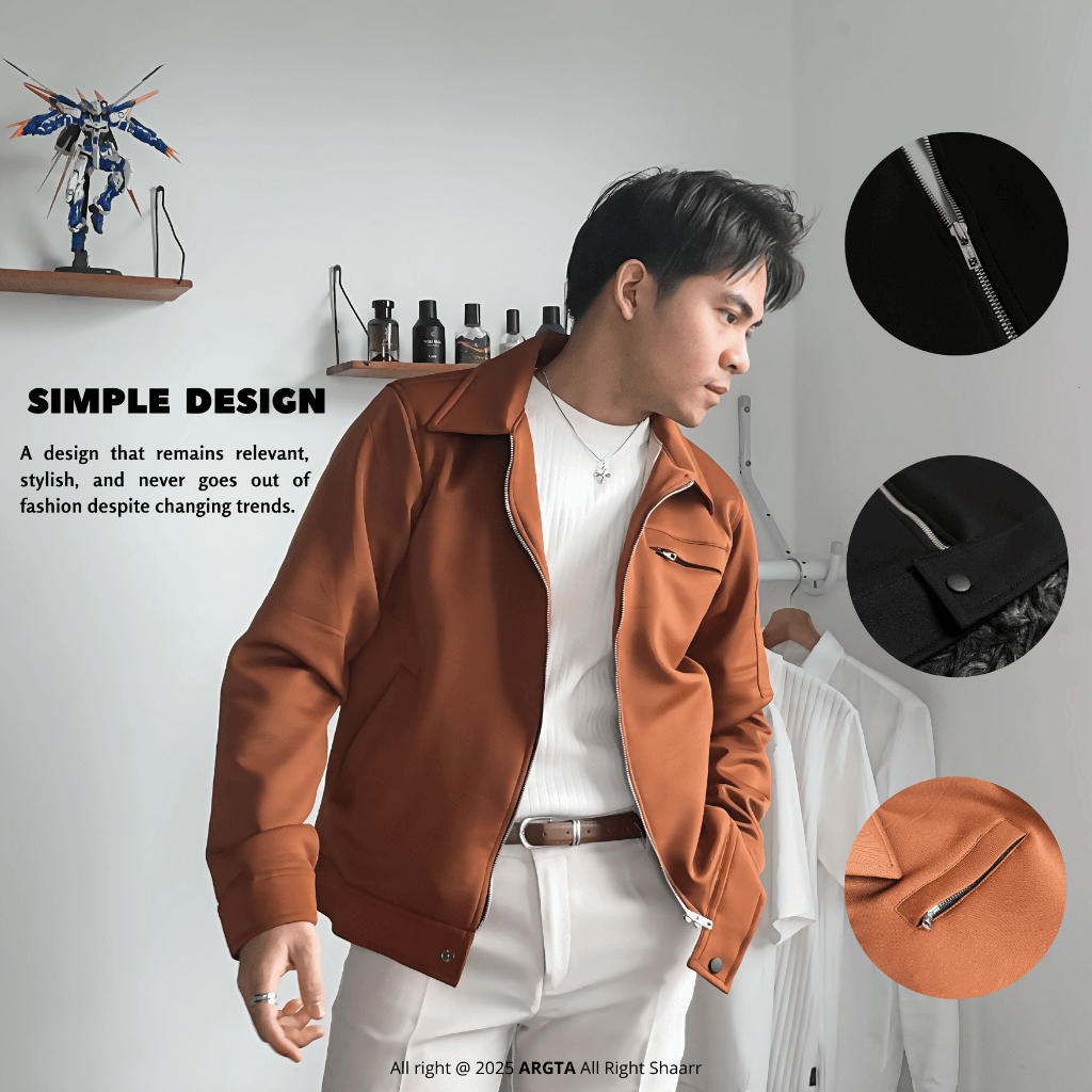 hemat argta jaket scuba work zipper pria premium