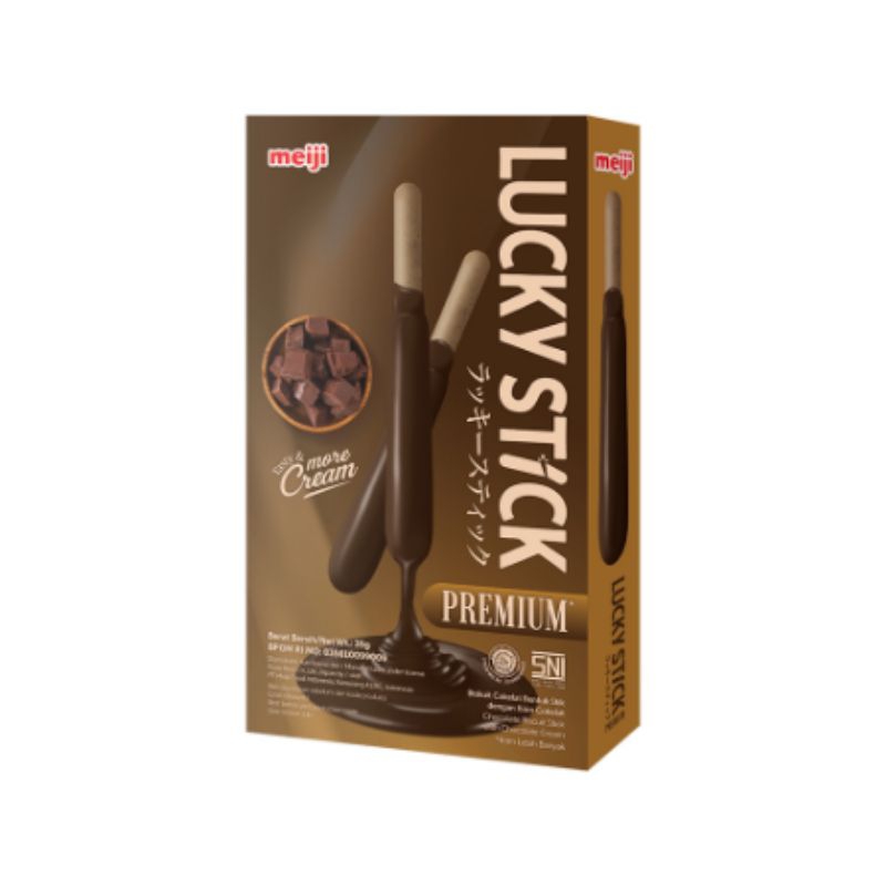 

Lucky Stick Biskuit Stick Cokelat/Strawbery Premium 35 g