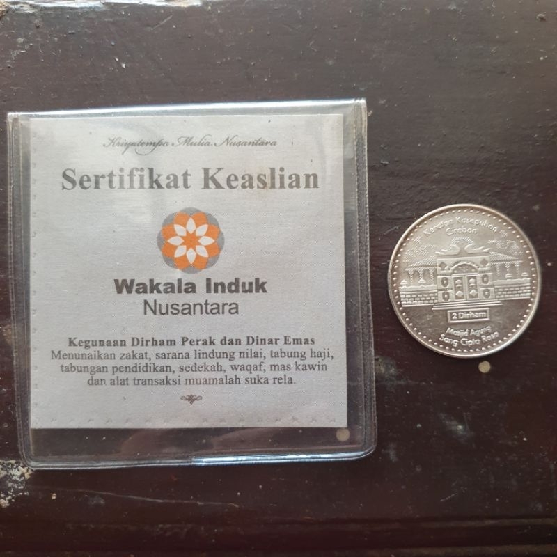 Dirham 2 Dirham Sertifikat Wakala Induk Nusantara – Koin Perak Murni untuk Investasi & Koleksi