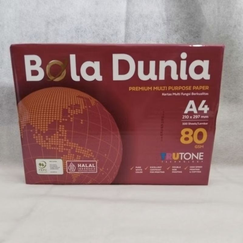 

Kertas HVS Bola Dunia 80gsm A4 (per Box)