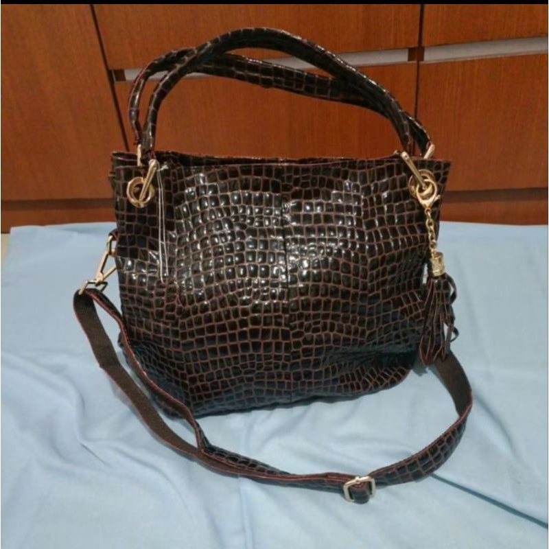 tas Preloved Hobo kulas Croco