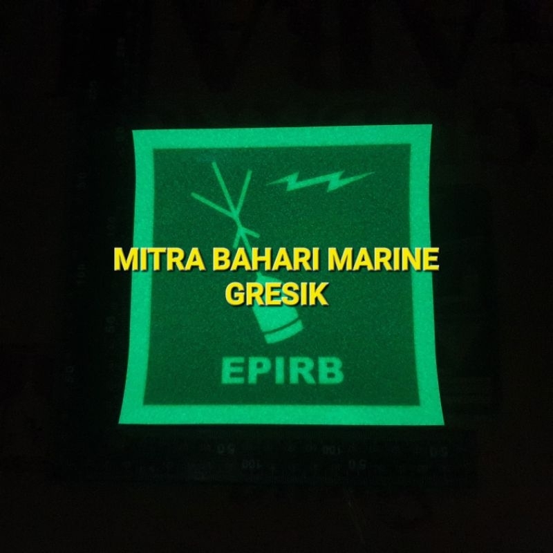 

Stiker IMO Symbol IMPA 334114 EPIRB Ukuran 15x15cm Glow In The Dark