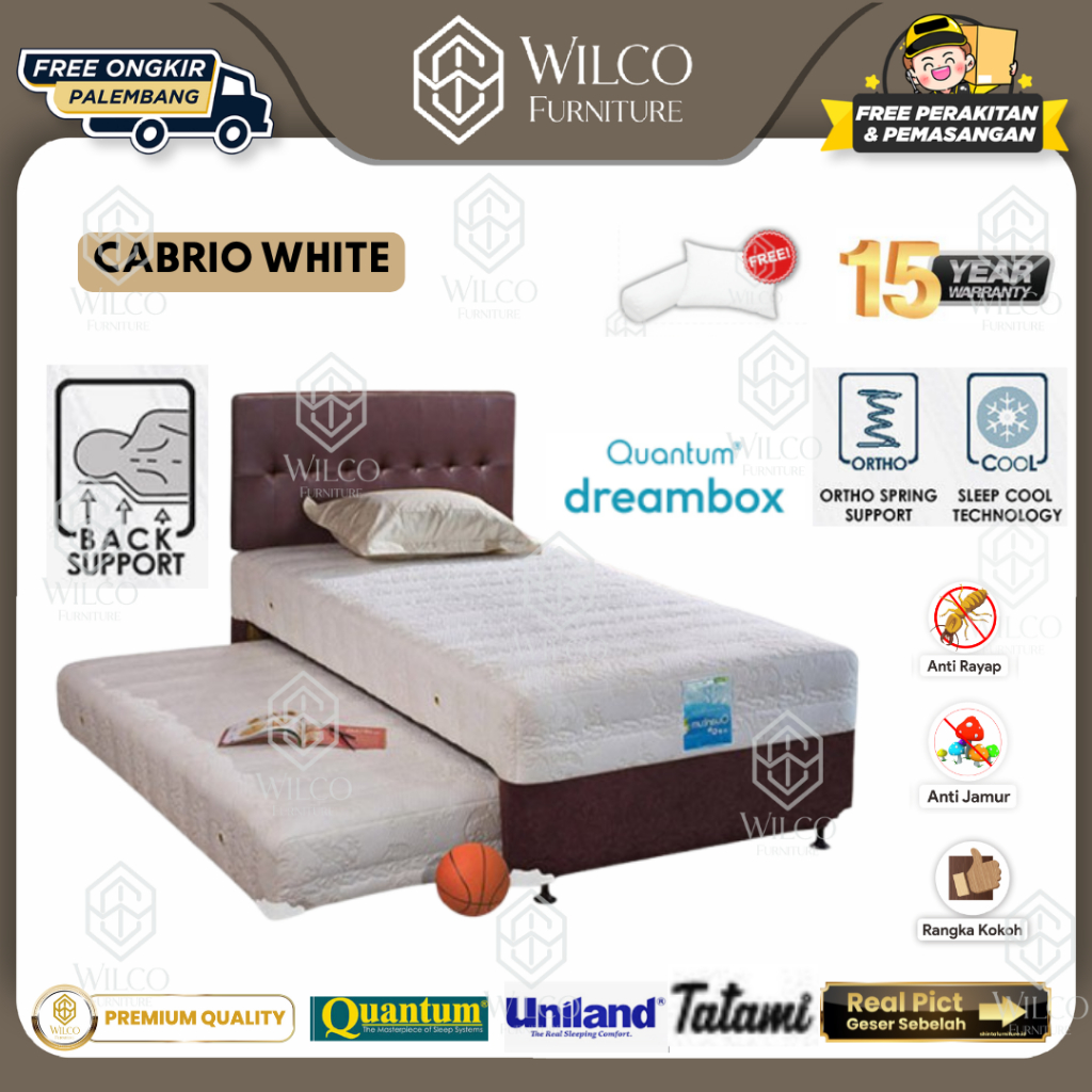 Kasur Springbed 2 In 1 Quantum Cabrio White Ramona | Bed Sorong 2 in 1 Quantum Murah Palembang