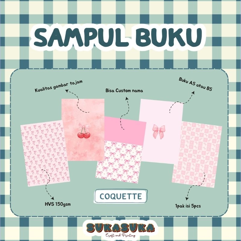 Sampul Buku Aesthetic / sampul buku lucu / sampul buku A5 / sampul buku B5 / sampul buku custom / CO