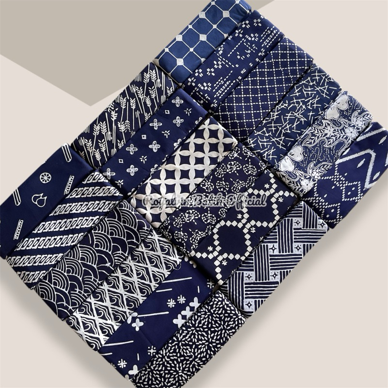 Batik cap 1 warna Biru Navy Batik Pria Wanita Premium Royalvin batik