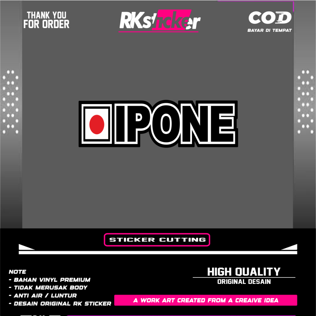 Cutting sticker IPONE stiker oli ipone motor