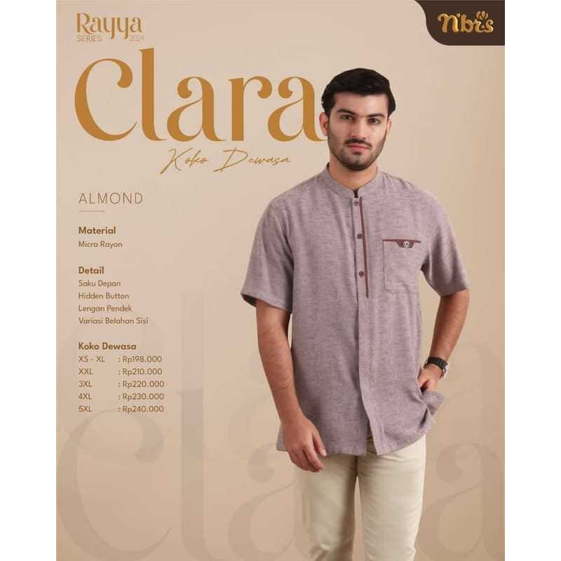 CLARA KOKO ALMOND / NIBRAS KOKO CLARA ALMOND / KOKO NIBRAS LENGAN PENDEK / SARIMBIT NIBRAS CLARA / K