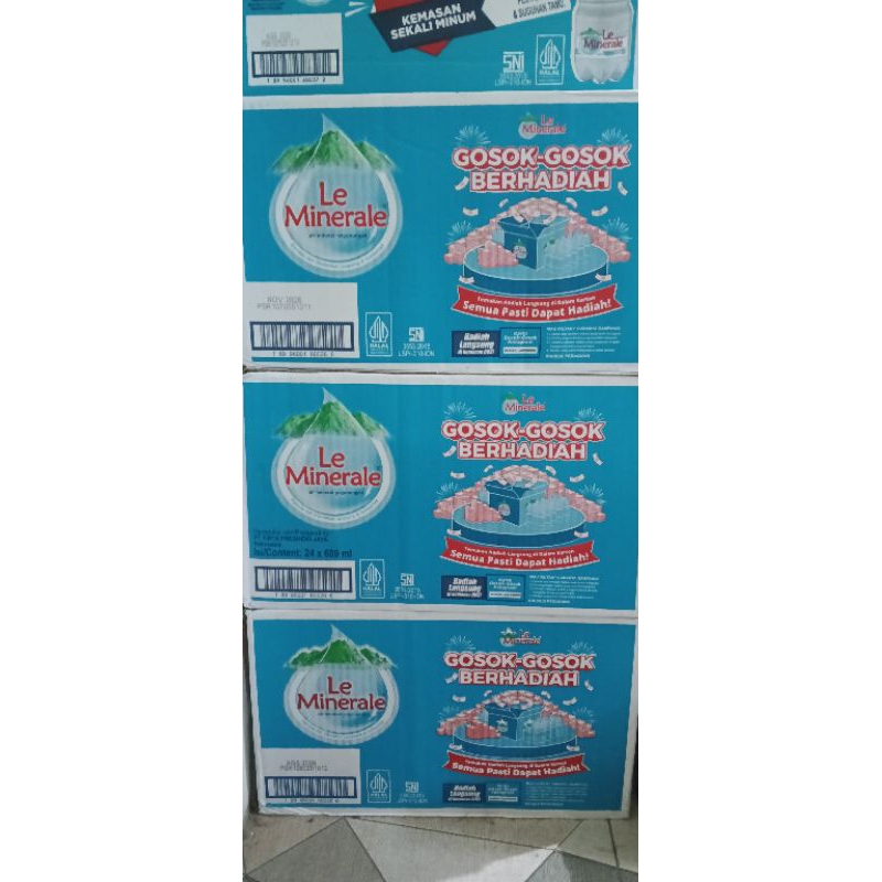 

LE MINERAL KARTON 330ML (24PCS) 600ML (24PCS) 1,5LITR (12PCS)