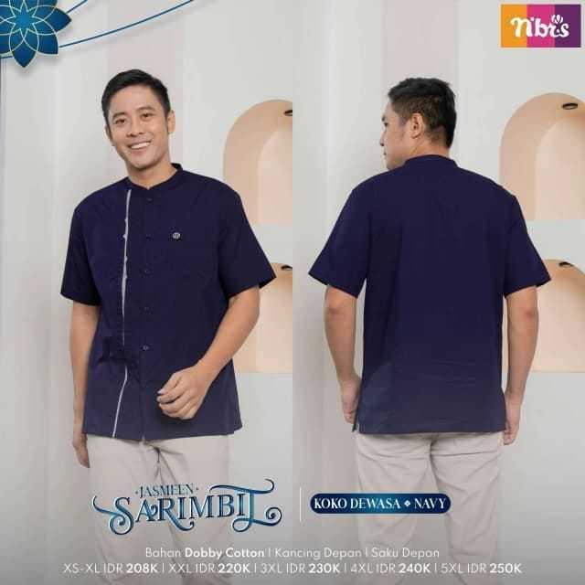 KOKO NIBRAS JASMEEN / NIBRAS KOKO JASMEEN NAVY / KOKO NIBRAS LENGAN PENDEK / SARIMBIT NIBRAS JASMEEN