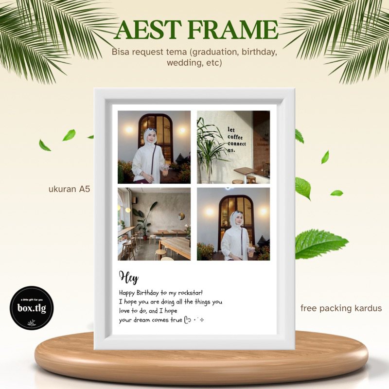 PIGURA KADO [1 HARI JADI] PIGURA CUSTOM FOTO MEMORIES 5R - FIGURA AESTHETIC - GIFT FRAME - KADO ULTA