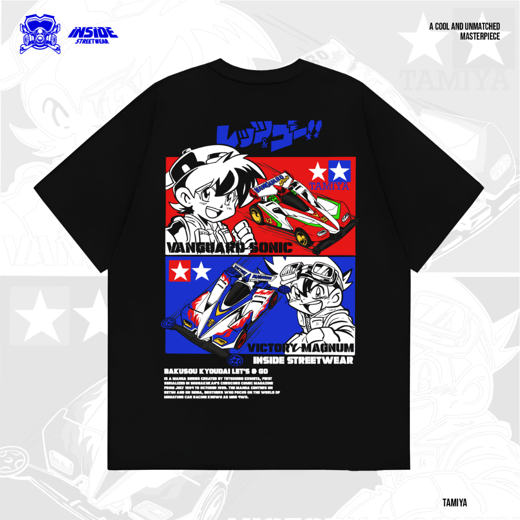 INSIDE STREETWEAR - TAMIYA - T-Shirt Kaos Lengan Pendek Hitam