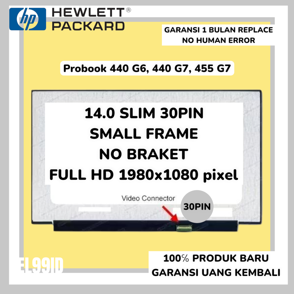 FHD LCD LED HP Probook 440 G6, 440 G7, 455 G7