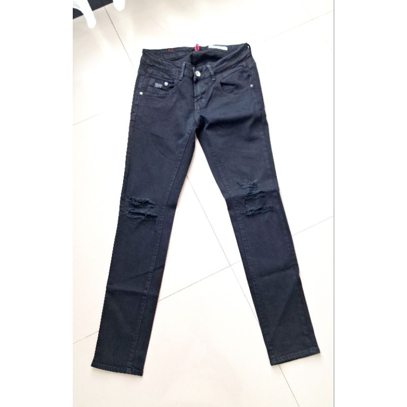 CELANA JEANS/CELANA JEANS WANITA/ WARNA HITAM PEKAT/MERK LOGO 1803