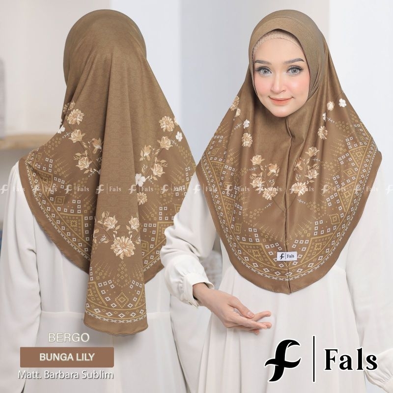 (FALS) BUNGA LILI SUBLIM•hijab instan pet motif•kerudung instan pet oval•hijab daily.jilbab instan m