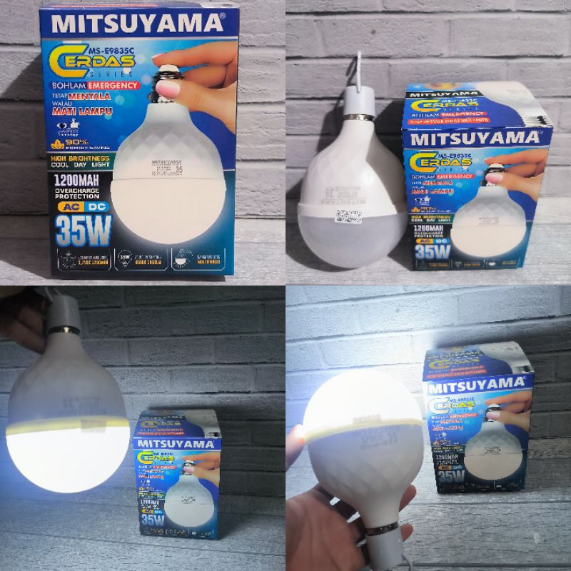 MITSUYAMA EMERGENCY 35 w 25 w MS-E9835C / MS-E9825C Lampu Led Bohlam Bulb emergency Magic Cas Charge