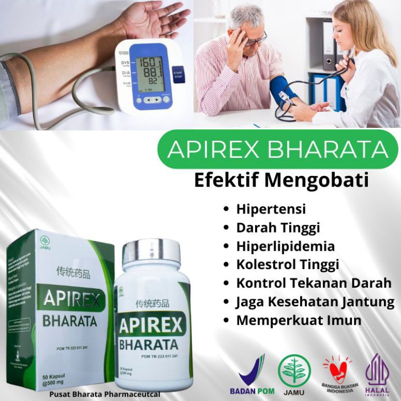 Obat Hipertensi Ampuh, Obat Darah Tinggi, Obat Kolestrol, Obat kontrol Tekanan Darah Apirex Bharata 