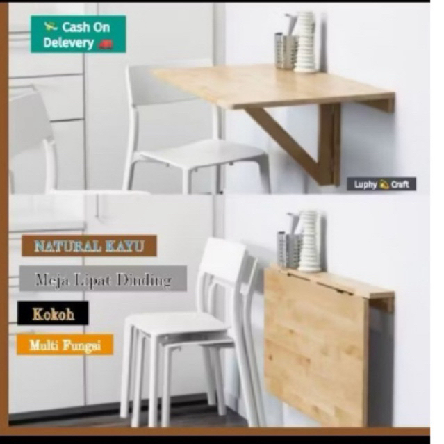 Meja Lipat dinding Meja multifungsi kayu jati