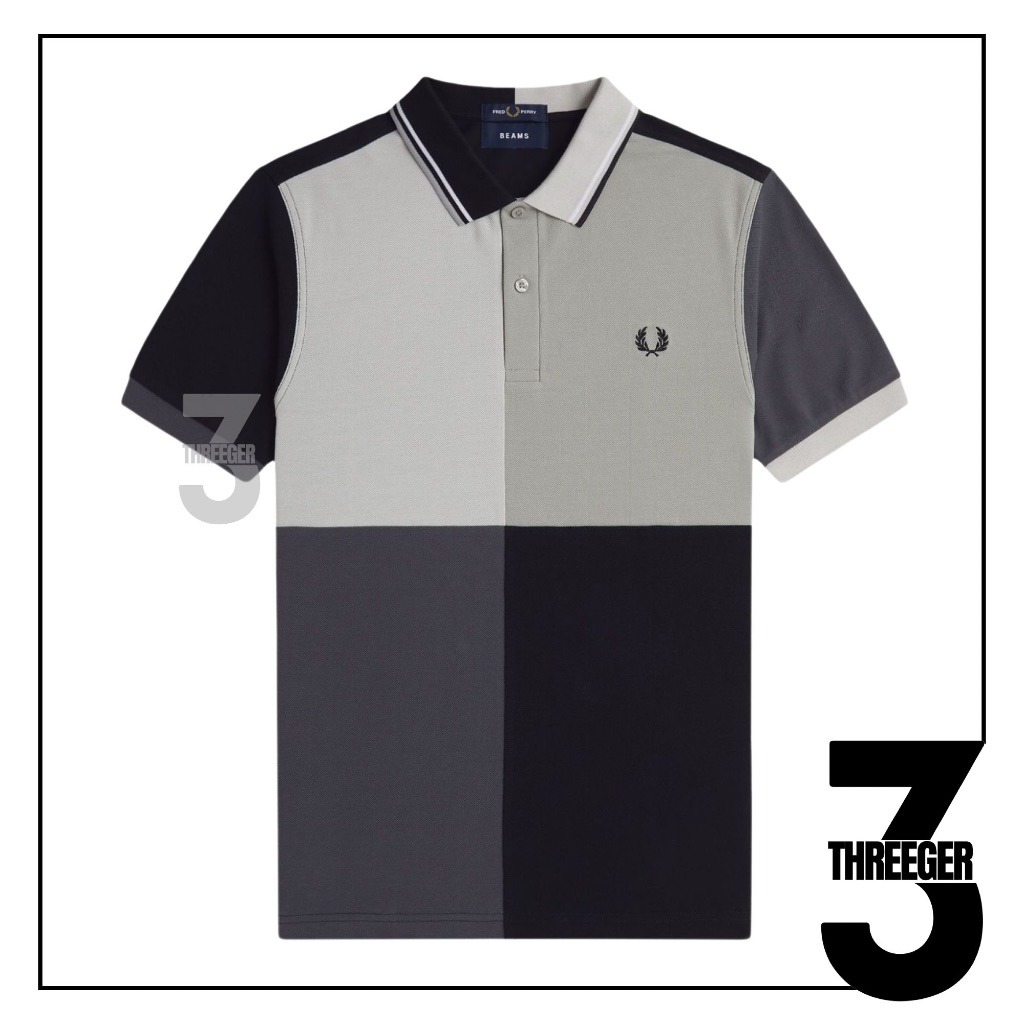 Fred Perry x Beams Patchwork Polo Black Original / Kaos Fred Perry Original