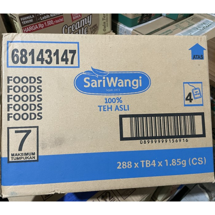 

1 Dus Teh Sariwangi sachet isi 288 pcs / 1 karton