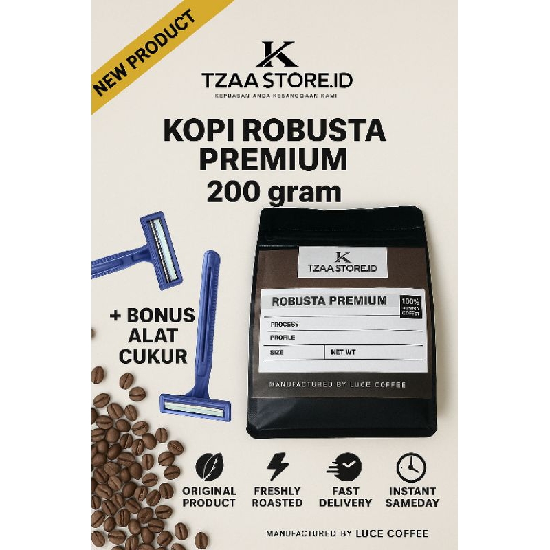 

kopi bubuk robusta 200 gr gratis alat cukur