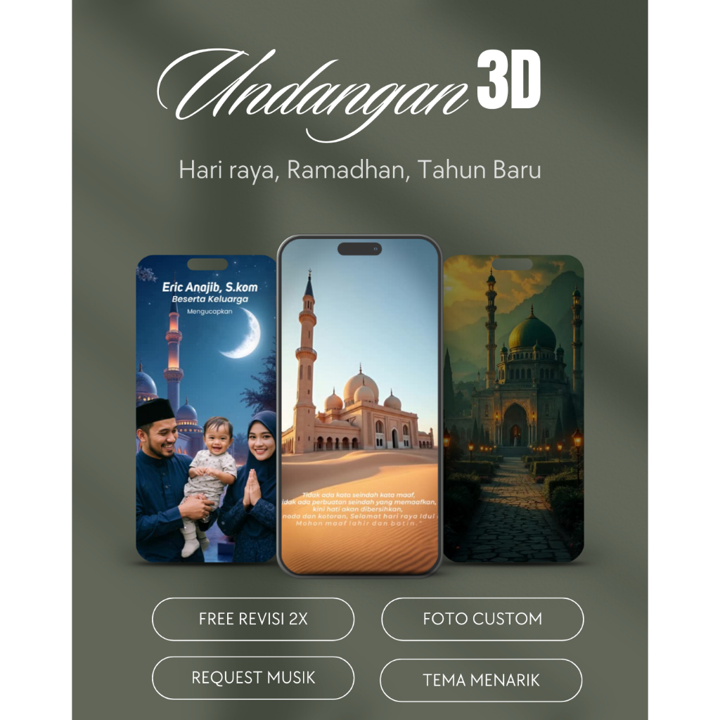 Undangan Digital Video 3D Serbaguna – Hari raya, Ramadhan, Tahun Baru