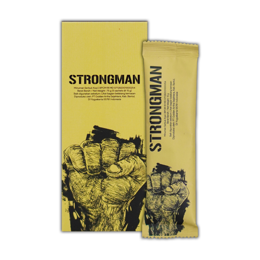 

Strongman 1 Box isi 5 Sachet Minuman Kopi Strong Man HALAL BPOM