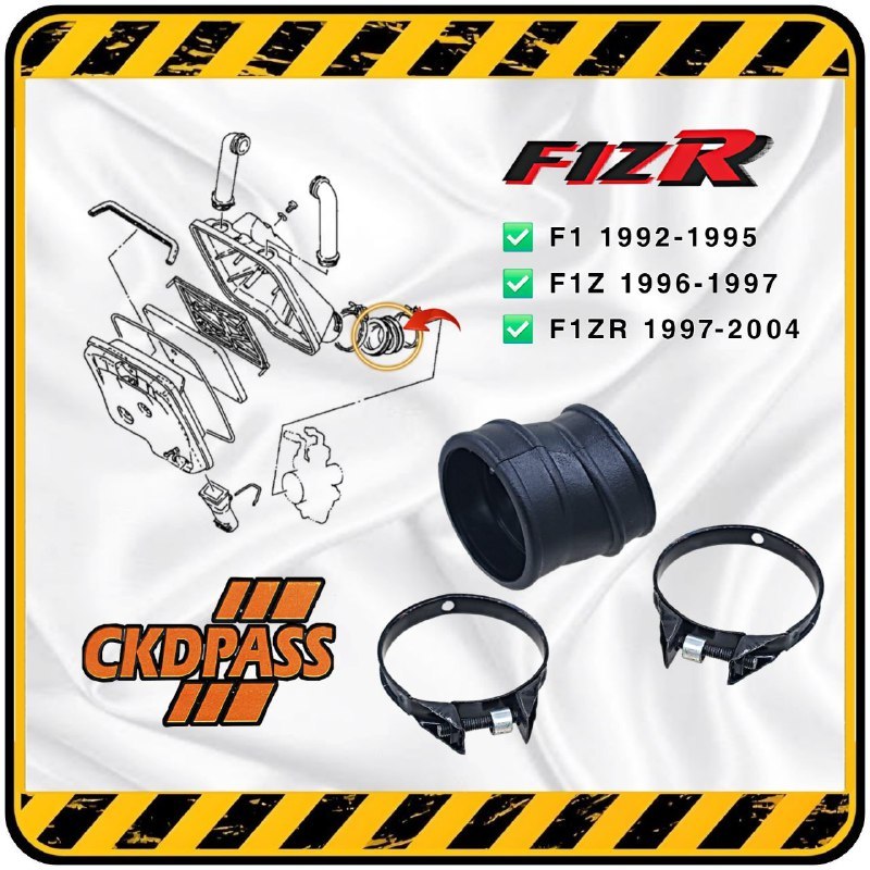 Karet Filter Udara + Klem Karbu Karburator ( Bagian Bawah ) Yamaha F1 | F1Z | F1ZR dsb by CKD PASS