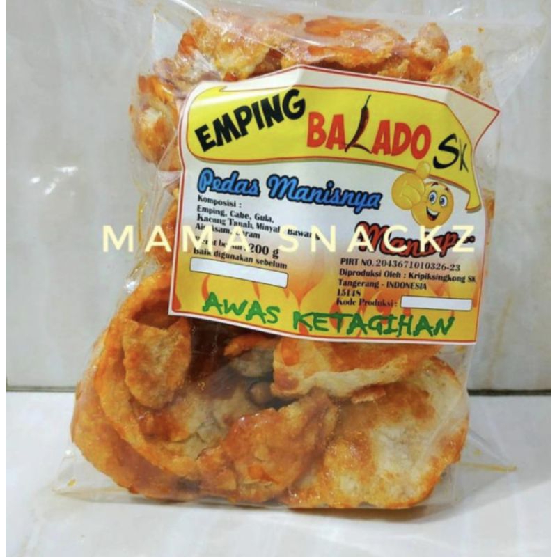 

Keripik Emping Pedas Manis SK/Emping Balado/Emping Manis Pedas Super