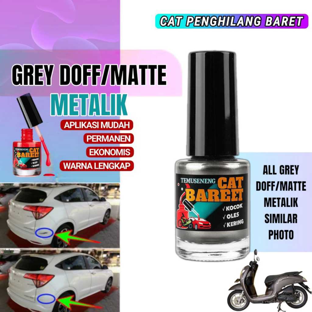 Cat Grey Doff Abu Tua Doff Dop Dof Penghilang Baret Lecet Noda Motor
