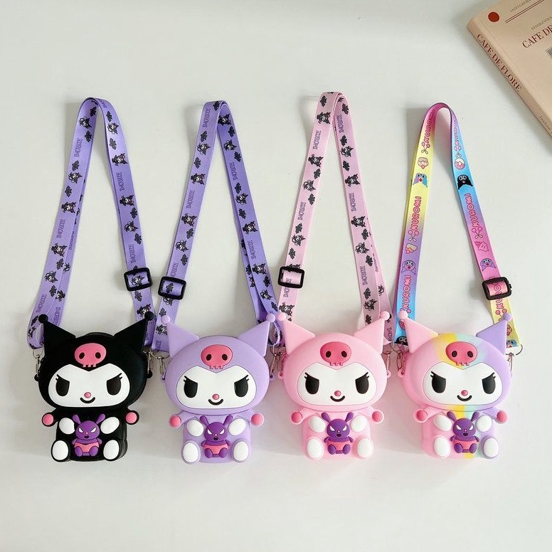 Promo Tas Selempang Rubber Resleting Silicon 3D Anak Karakter Sanrio Dompet Koin Mini Tas Serbaguna