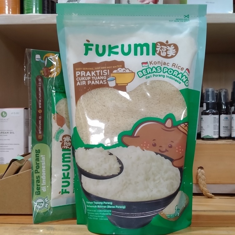 

FUKUMI Pouch Beras Porang 1 Kg - Shirataki / Konjac Rice Cukup Tuang Air Panas