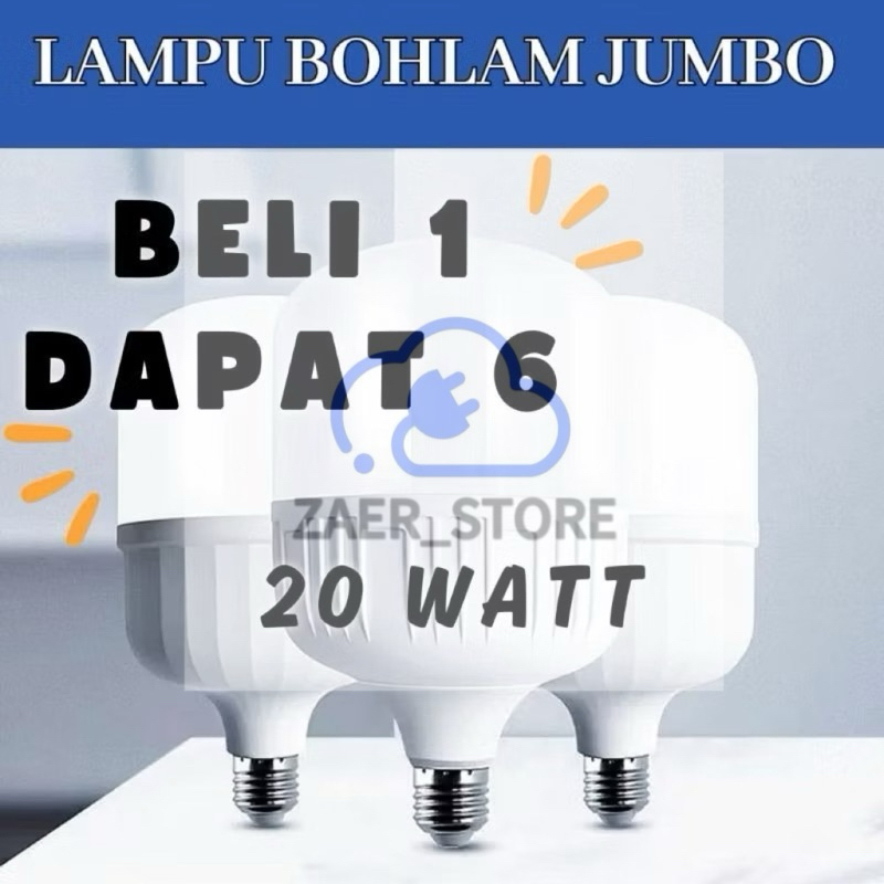 Promo Beli 1 Dapat 6 Lampu Led Jumbo 20W