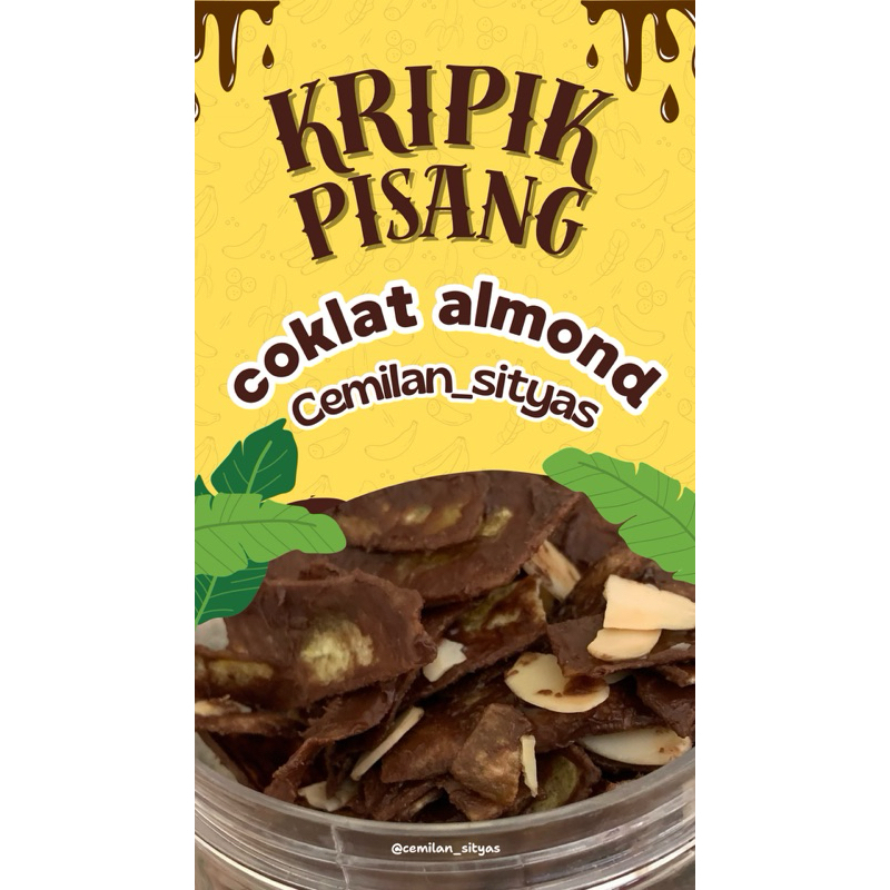 

Kripik pisang cream coklat almond