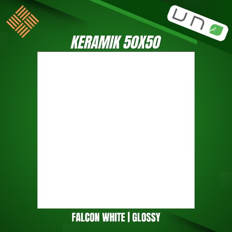KERAMIK 50X50 PUTIH POLOS | FALCON WHITE | GLOSSY | UNO