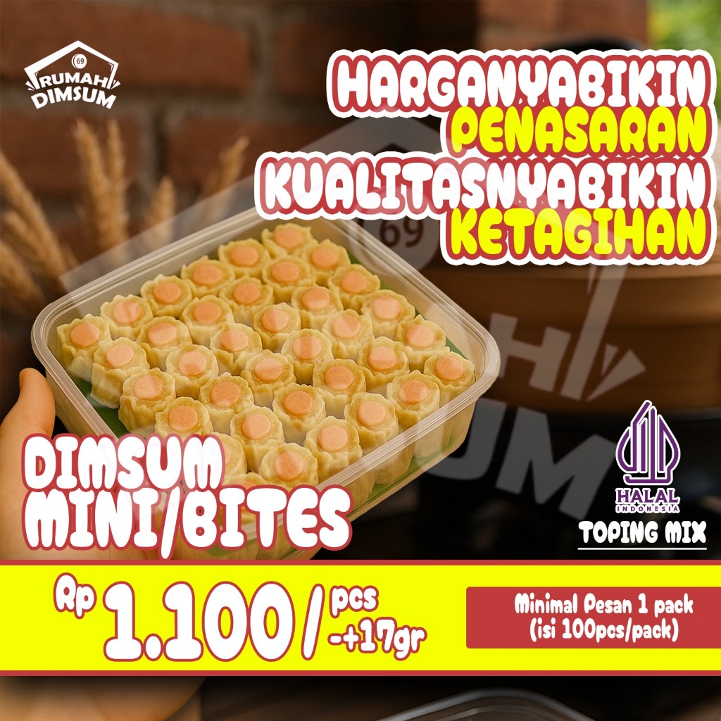 

Dimsum Ayam Premium Mini/Bites ( Non MSG ) isi 100pcs - Halal