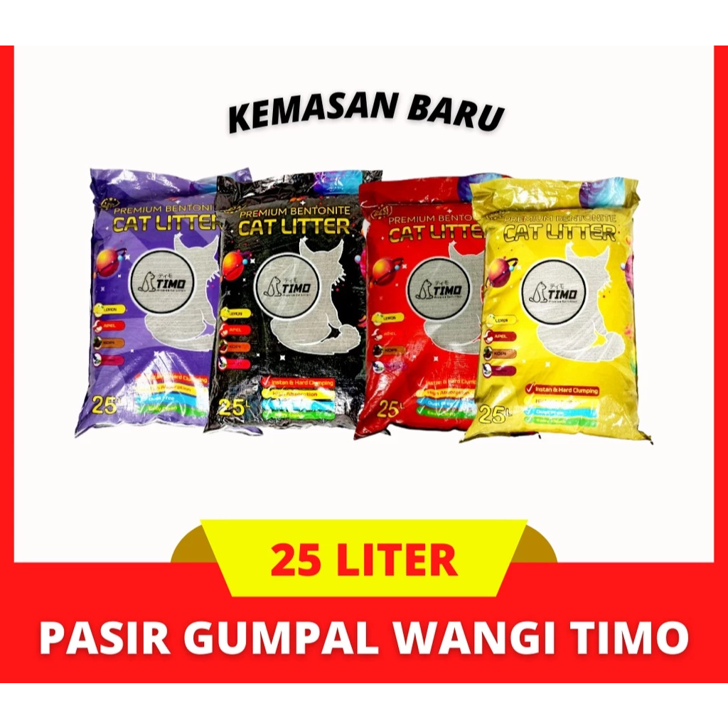 Pasir Gumpal Wangi TIMO 25 LITER / Pasir Kucing