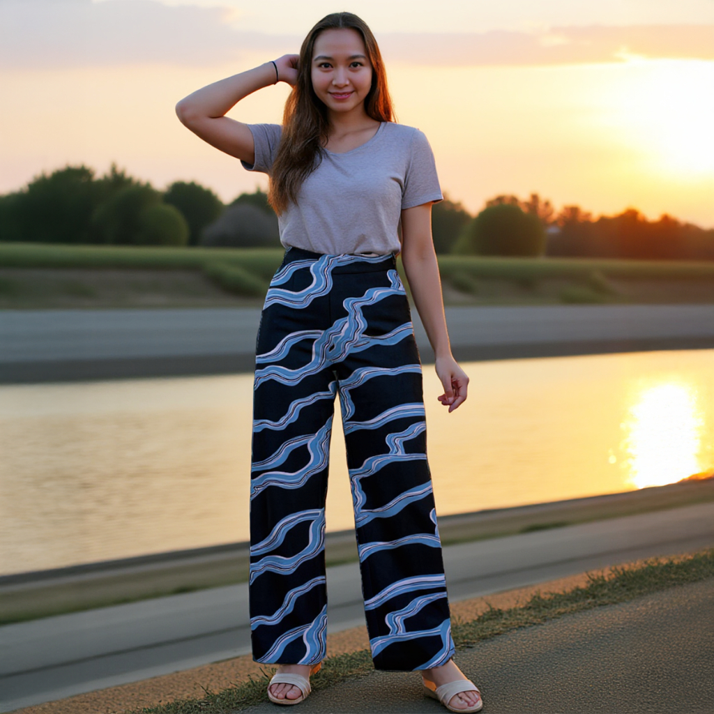 Kulot panjang wanita jumbo motif black series