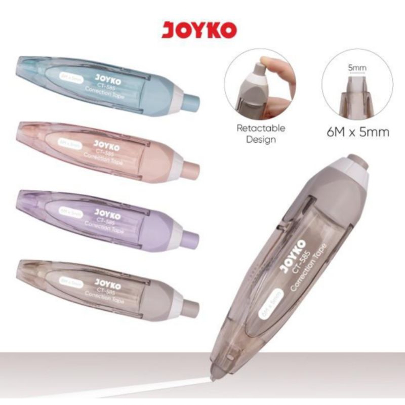 

Retractable Correction Tape / Pita Penghapus / Pita Koreksi Model Pencet Joyko CT-585