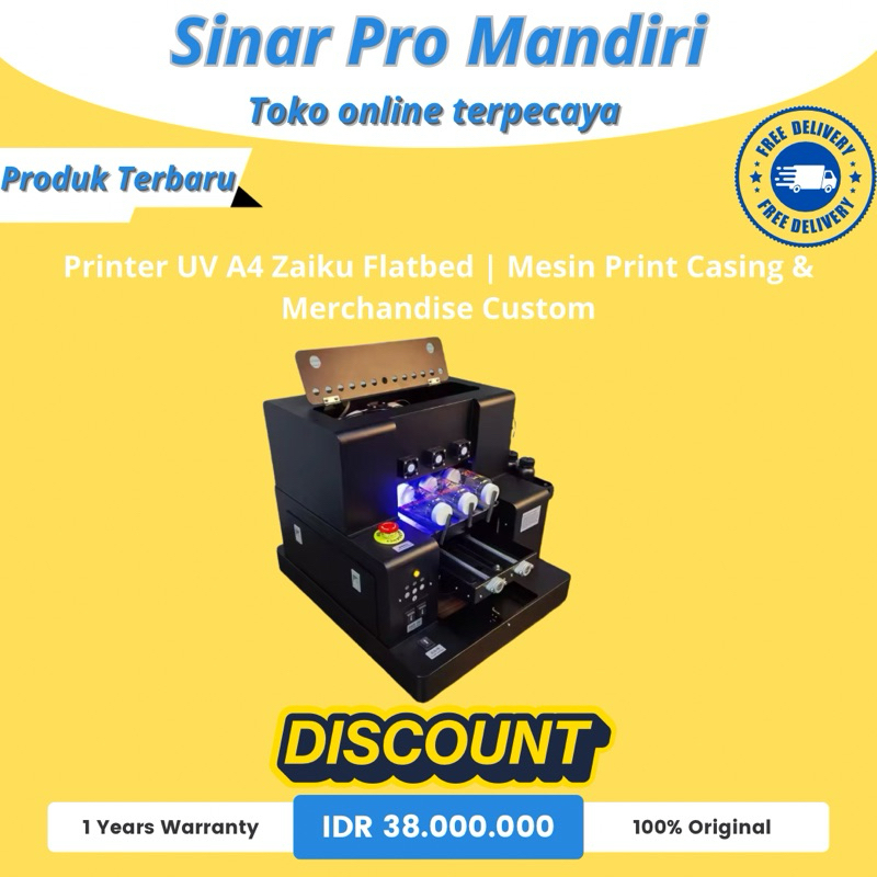 Printer UV A4 Zaiku Flatbed | Mesin Print Casing & Merchandise Custom