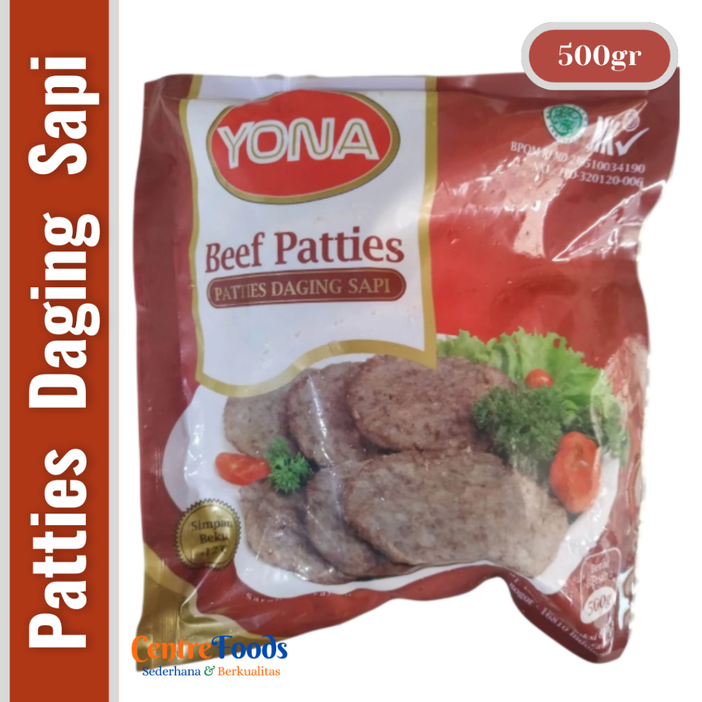 

Paties Daging Sapi - Beef Patties YONA | Isi 10 Pcs - 500gr [ Harga Per BKS ]