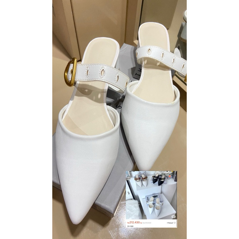 heels sandal sepatu CK white ukuran 40 NEW