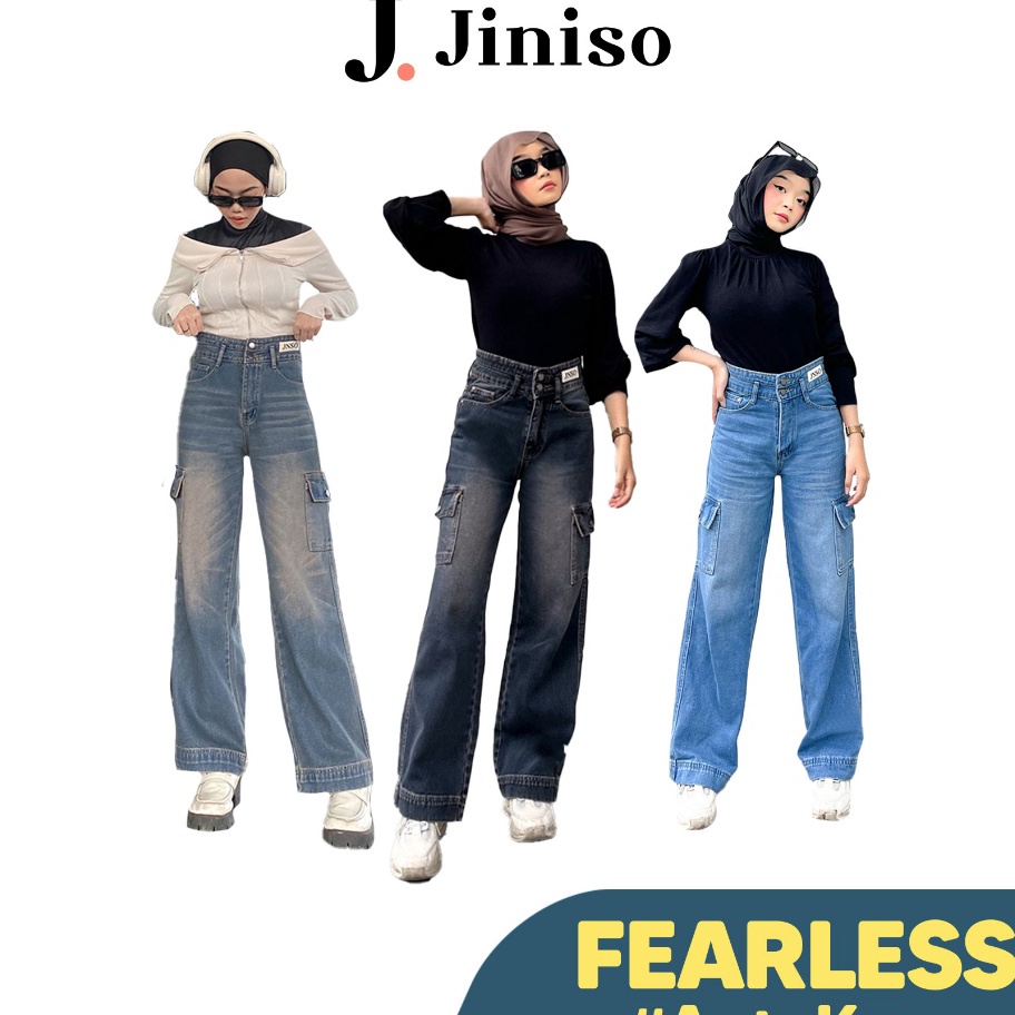JINISO  Highwaist Cargo Fearless Jeans
