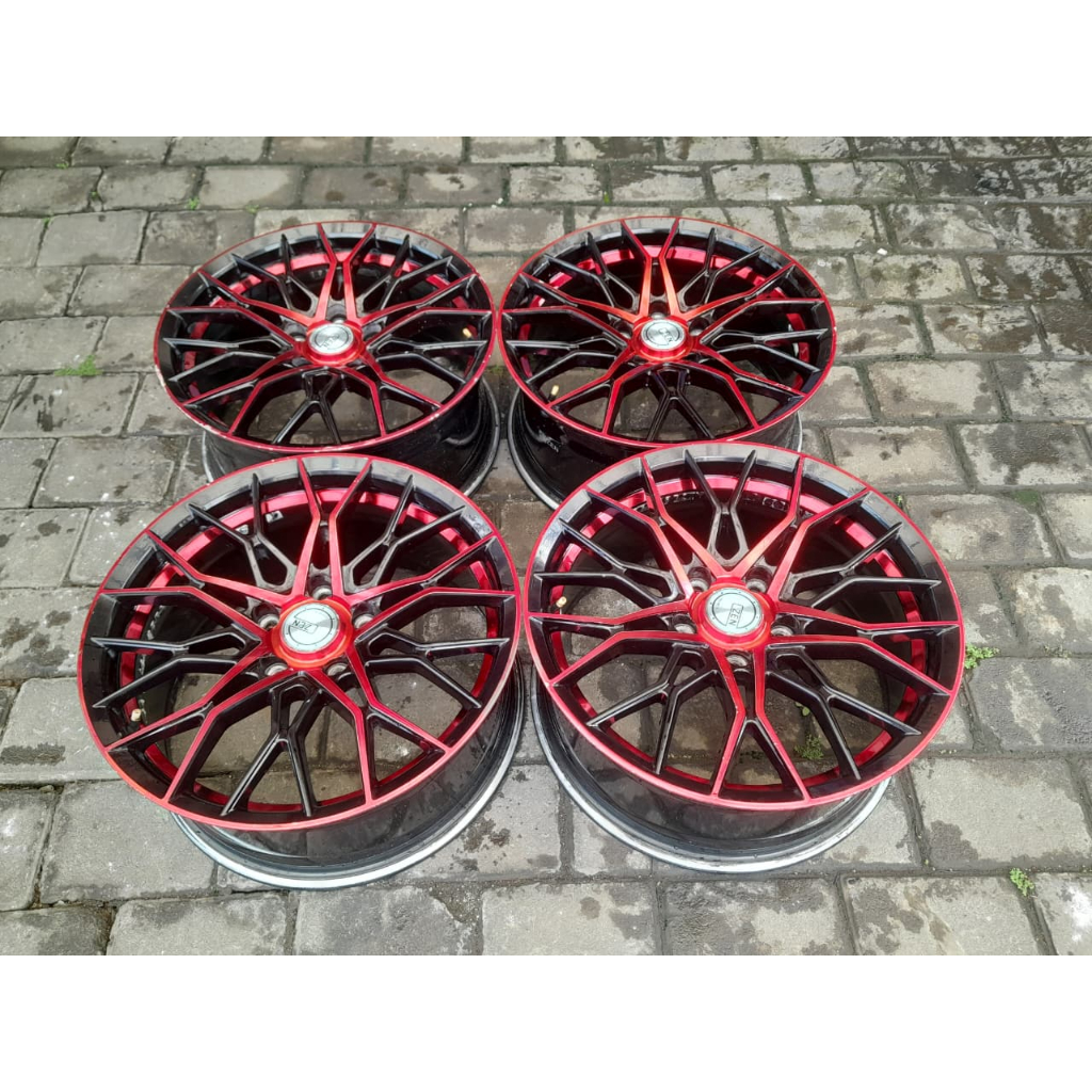 velg racing zen ring r17 lobang baut 5x114 warna blackred masuk xpander innova camry accrodr dll