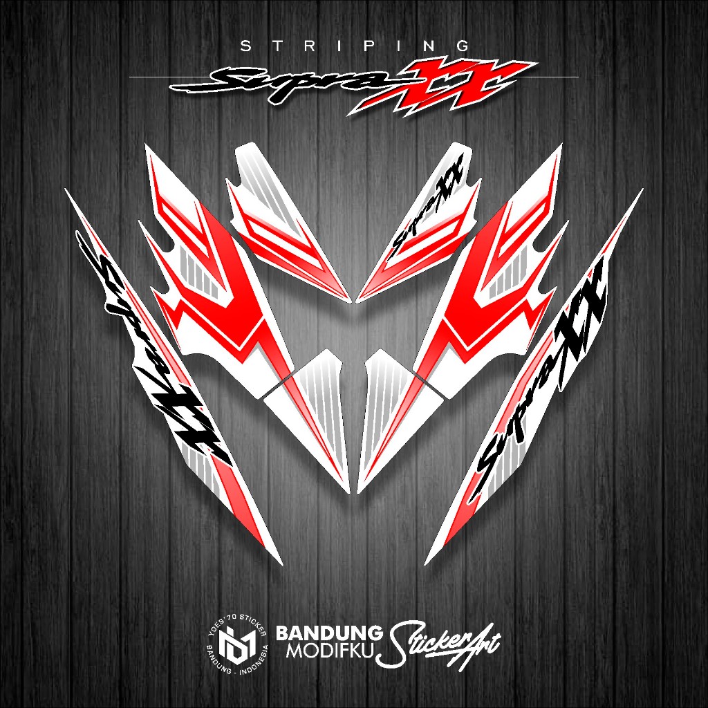 STRIPING STICKER VARIASI HONDA SUPRA XX 110 / KRS 7 / SUPRA XX STRIPING NEW CUSTOM / STICKER SUPRA