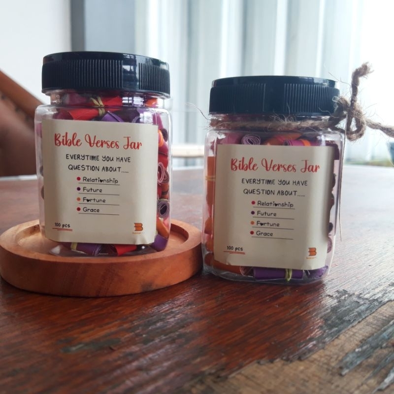 MINI BIBLE VERSES JAR-100 PCS AYAT ALKITAB HARIAN-GRATEFUL JAR AYAT ALKITAB HARIAN