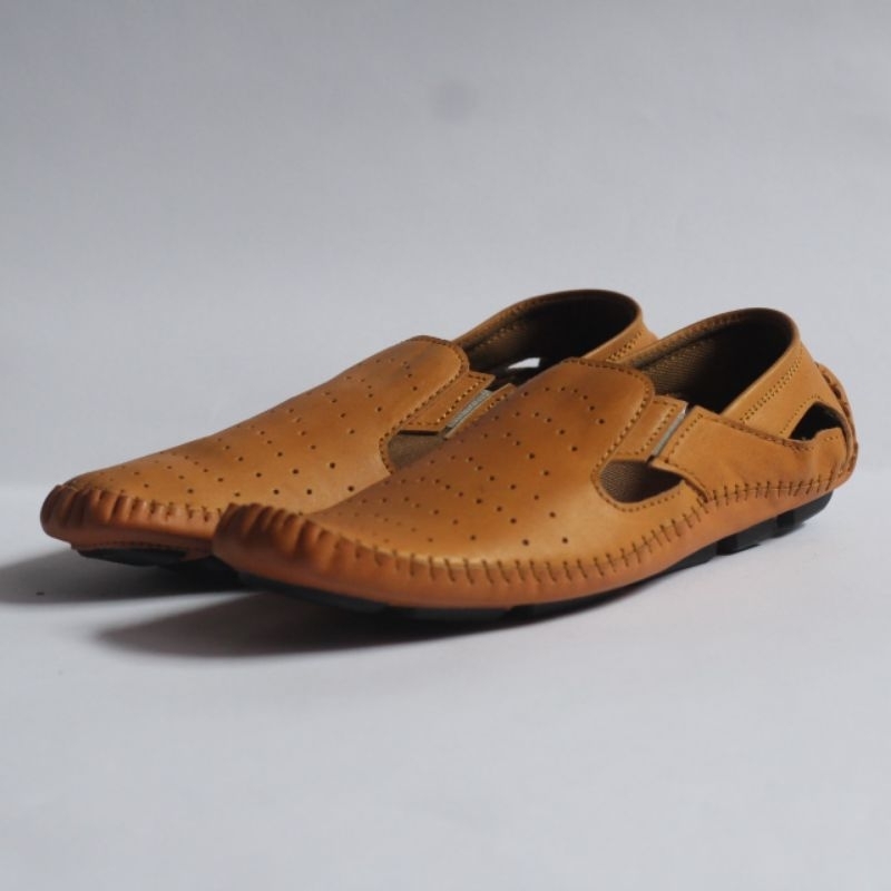Sepatu Pansus Slip On Kulit Asli Slop Pria Casual Moccasin