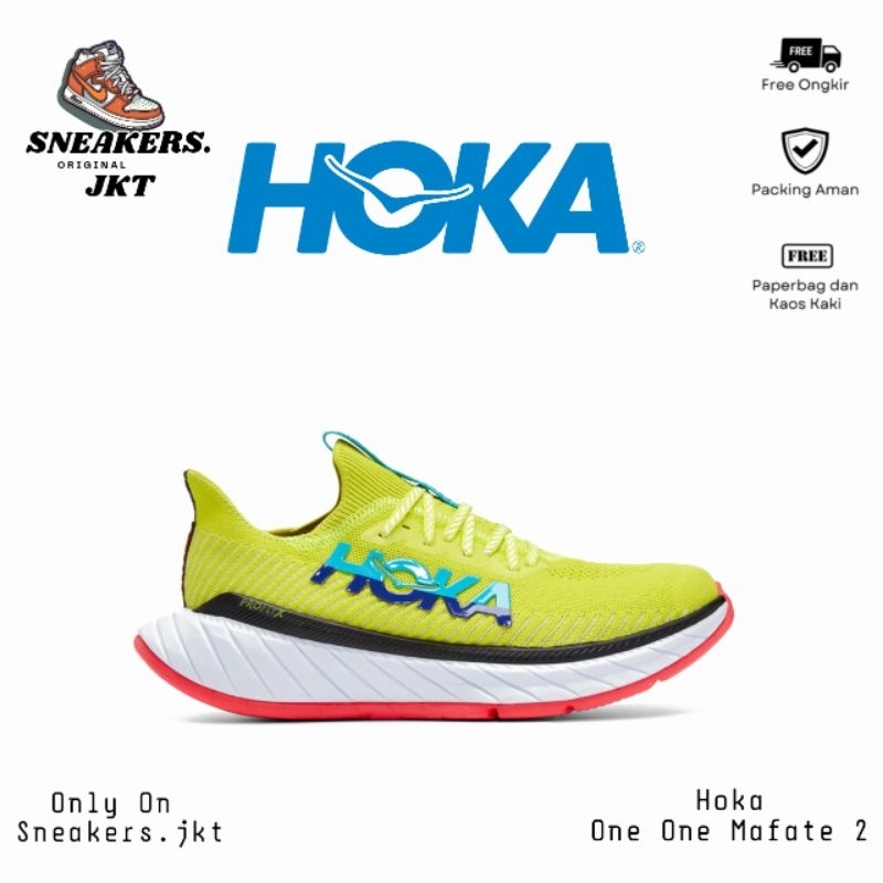 Sepatu Running Hoka One One Carbon X 3 Evening Primrose Original