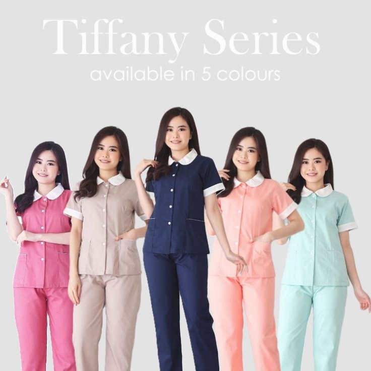 Renne Baju Seragam Suster Tiffany Short Sleeve  Baju Baby Sitter Jumbo  Baju Suster Big Size  Seraga