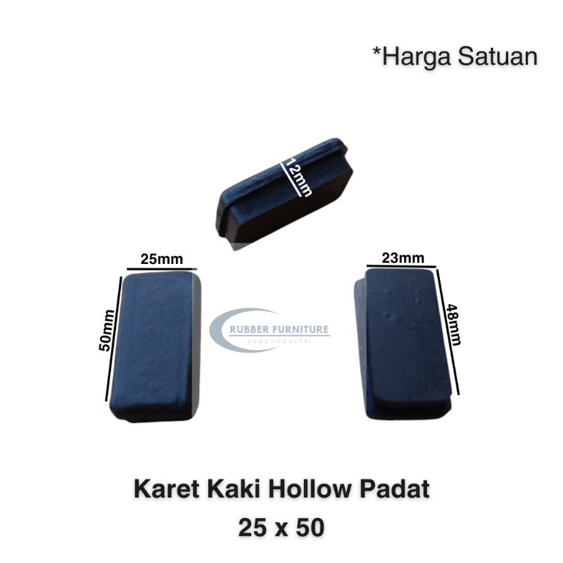 Karet Hollow 25x50 Padat Karet Pengamanan Alas Kaki Meja Kursi Rak