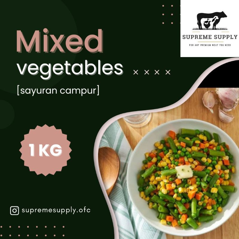 

PREMIUM Mixed Veggies 1 kg | Fresh Halal Organic Vegetables Sayuran Campur Segar Frozen